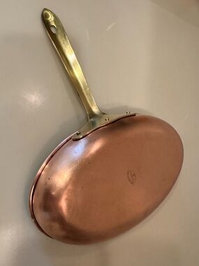 Tagus Vintage Copper 8” x 5”  Skillet With Brass Handle Made In Portugal